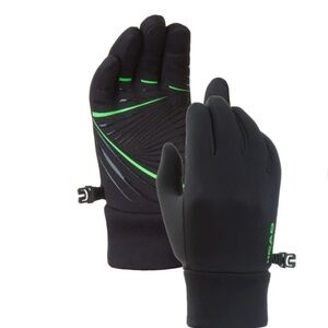Black and Green Kids Gloves - touchscreen